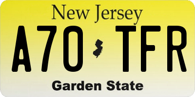 NJ license plate A70TFR