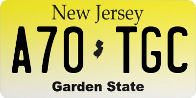 NJ license plate A70TGC