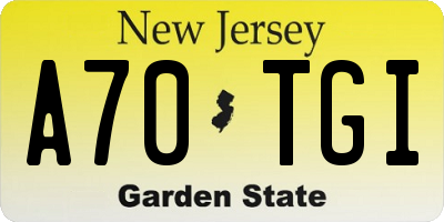 NJ license plate A70TGI