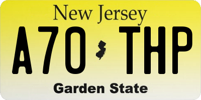NJ license plate A70THP