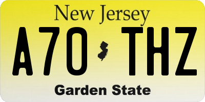 NJ license plate A70THZ