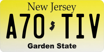 NJ license plate A70TIV