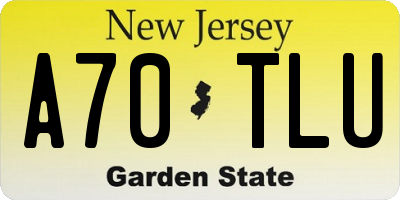 NJ license plate A70TLU