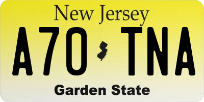 NJ license plate A70TNA