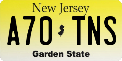 NJ license plate A70TNS
