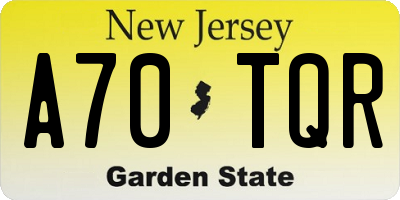 NJ license plate A70TQR