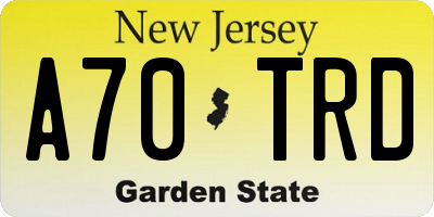 NJ license plate A70TRD