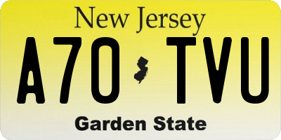 NJ license plate A70TVU