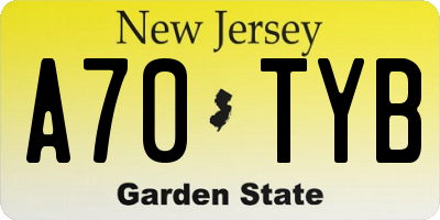 NJ license plate A70TYB