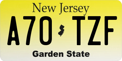 NJ license plate A70TZF