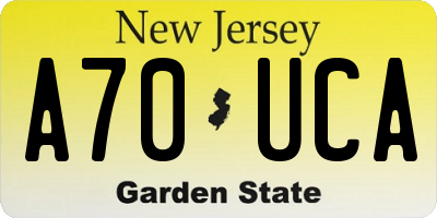 NJ license plate A70UCA