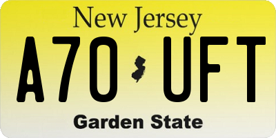 NJ license plate A70UFT