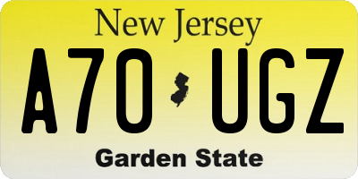 NJ license plate A70UGZ
