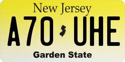 NJ license plate A70UHE
