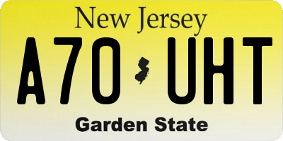 NJ license plate A70UHT