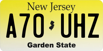 NJ license plate A70UHZ