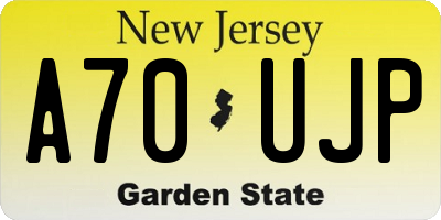 NJ license plate A70UJP