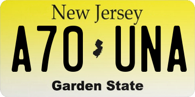 NJ license plate A70UNA