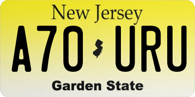 NJ license plate A70URU