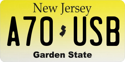 NJ license plate A70USB