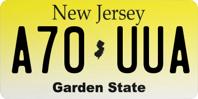 NJ license plate A70UUA