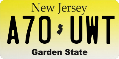 NJ license plate A70UWT