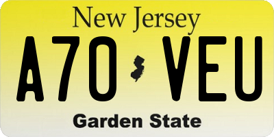 NJ license plate A70VEU