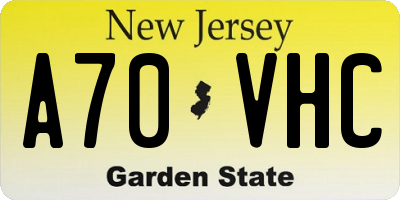 NJ license plate A70VHC