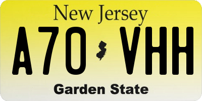 NJ license plate A70VHH