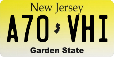 NJ license plate A70VHI