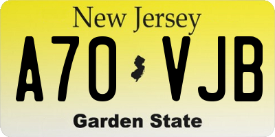 NJ license plate A70VJB