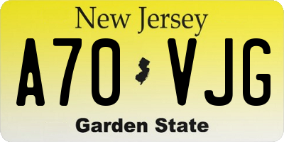 NJ license plate A70VJG