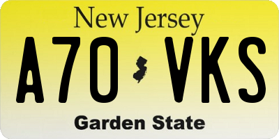 NJ license plate A70VKS