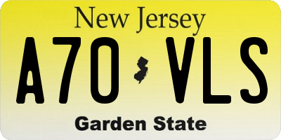 NJ license plate A70VLS