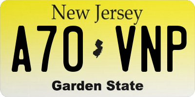 NJ license plate A70VNP