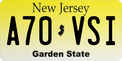 NJ license plate A70VSI