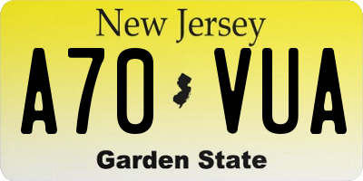 NJ license plate A70VUA