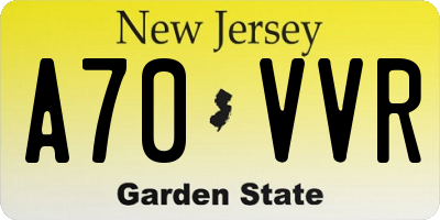 NJ license plate A70VVR