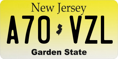 NJ license plate A70VZL