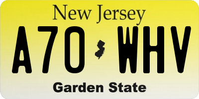 NJ license plate A70WHV