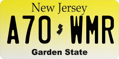 NJ license plate A70WMR