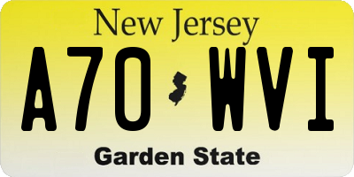 NJ license plate A70WVI