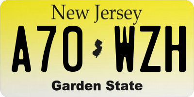 NJ license plate A70WZH