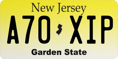 NJ license plate A70XIP
