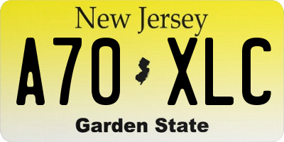 NJ license plate A70XLC