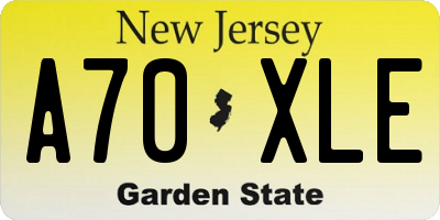 NJ license plate A70XLE