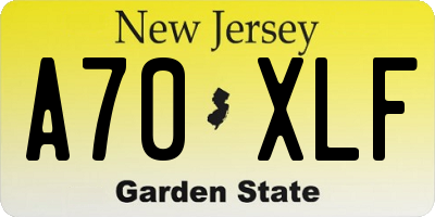 NJ license plate A70XLF