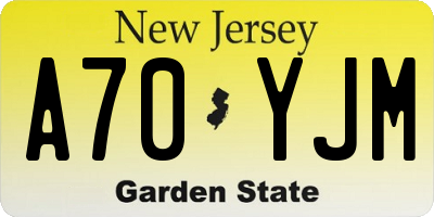 NJ license plate A70YJM