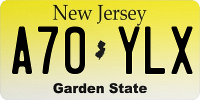 NJ license plate A70YLX