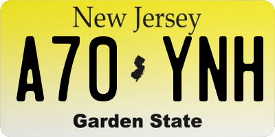 NJ license plate A70YNH